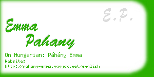 emma pahany business card