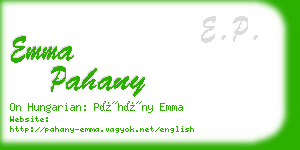 emma pahany business card